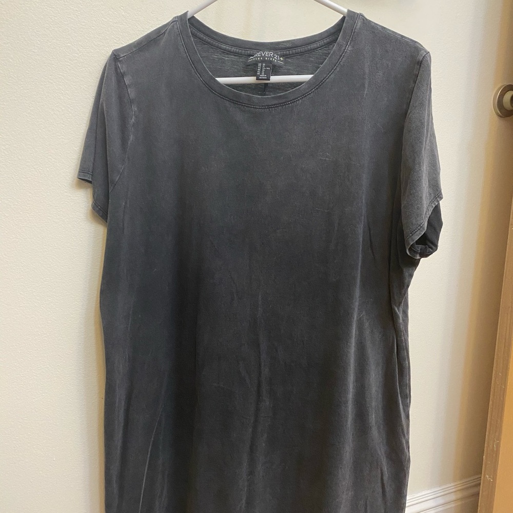 F21 black washed tshirt dress.